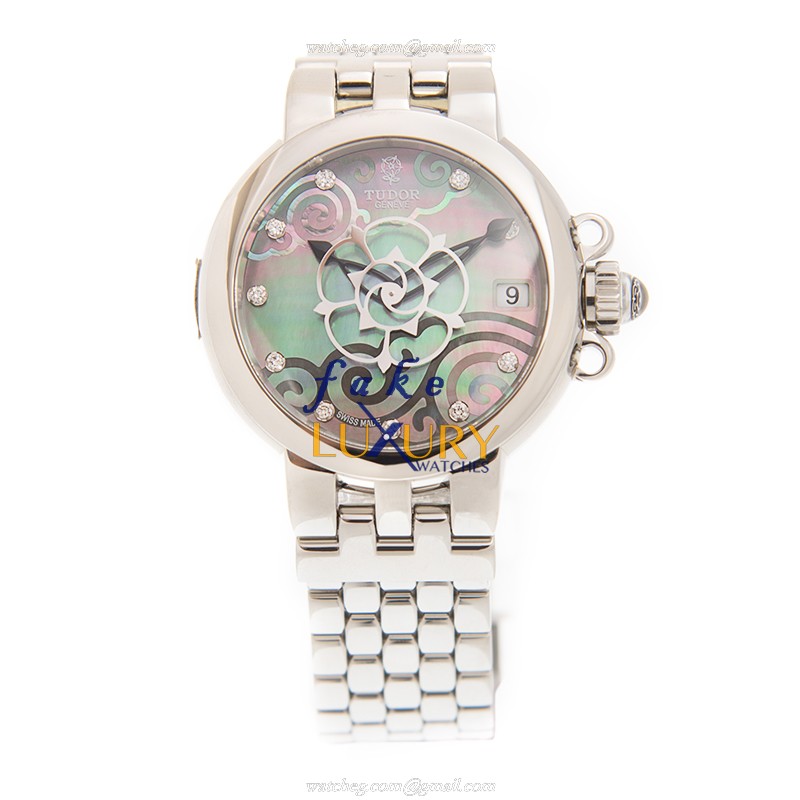 Tudor 35700-65770-NC10DI-BK Replica Watch, Automatic, Gray Mother of Pearl Dial, Steel Case - Image 2