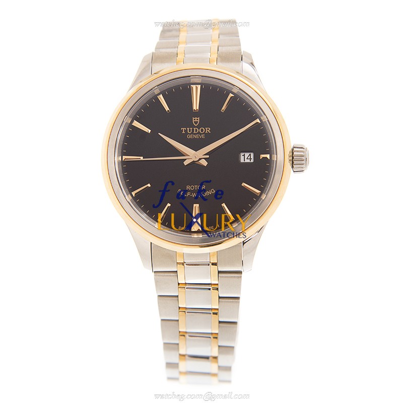 Tudor 12503-65053-BK Replica Watch, Auto Movement, 18kt Gold & Steel Case, Black Dial & Silver/Gold - Image 2