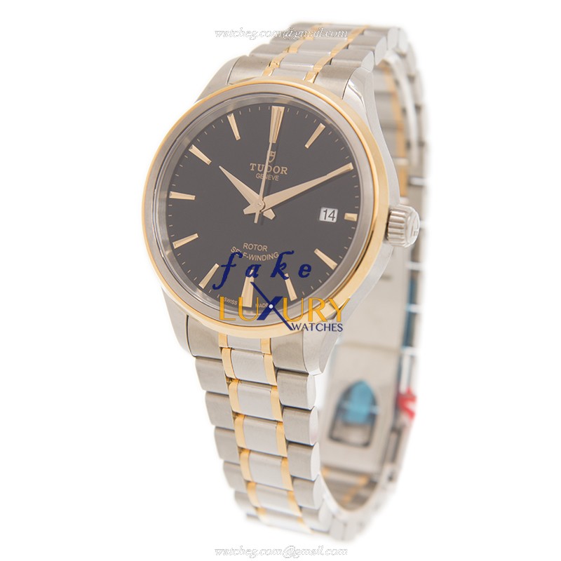 Tudor 12503-65053-BK Replica Watch, Auto Movement, 18kt Gold & Steel Case, Black Dial & Silver/Gold - Image 3
