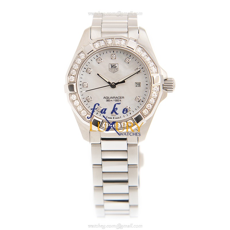 Tag Heuer WAY1414-BA0920 Aquaracer Replica Watch, White Mother of Pearl Dial, Steel Bracelet - Image 2