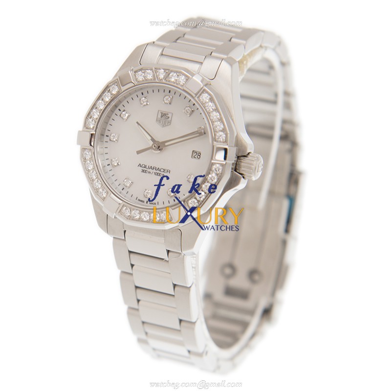 Tag Heuer WAY1414-BA0920 Aquaracer Replica Watch, White Mother of Pearl Dial, Steel Bracelet - Image 3
