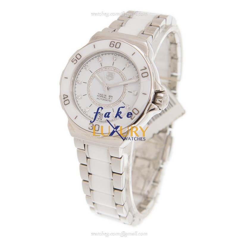 WAU2211-BA0861 - Tag Heuer F1 Replica Watch - Automatic White Dial Ceramic Steel - Image 3