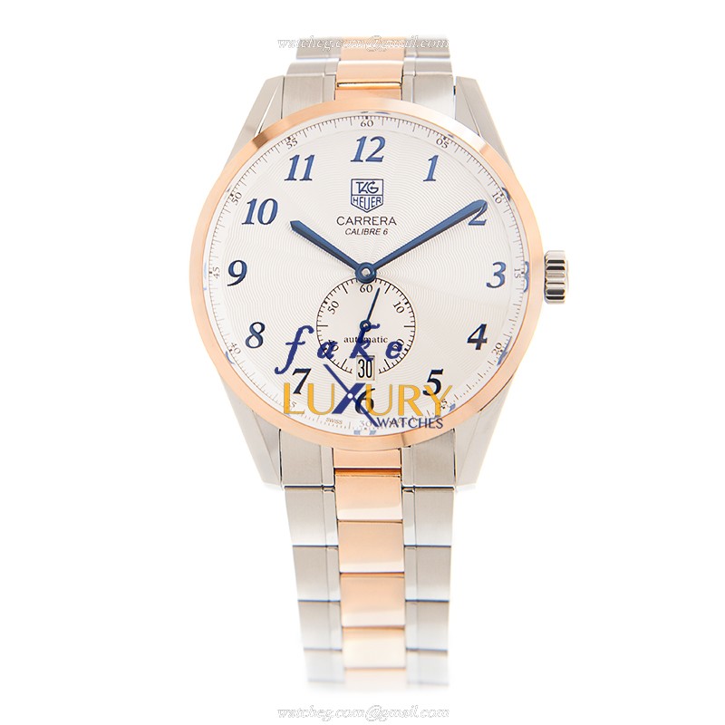 Tag Heuer Carrera WAS2153-BD0734 Replica Watch, White Dial, Rose Gold & Steel Case, Automatic - Image 2