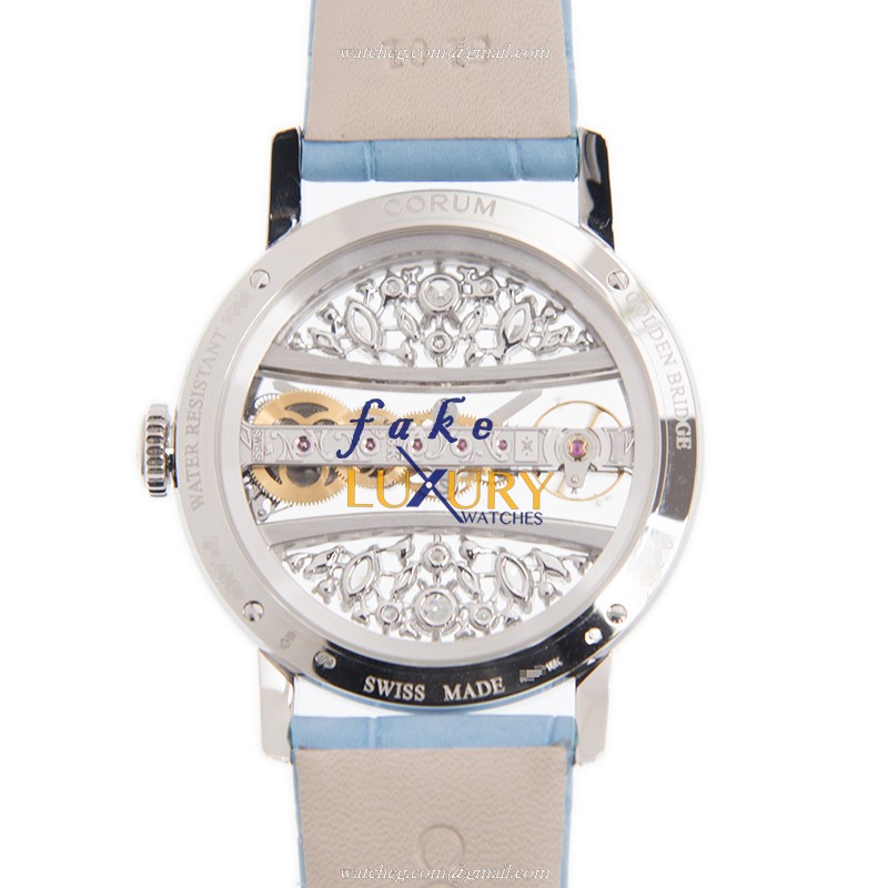 Corum Golden Bridge 113.000.69/0F06 DG99G - Replica Watch - Manual Wind - 18kt White Gold & Diamond - Image 3