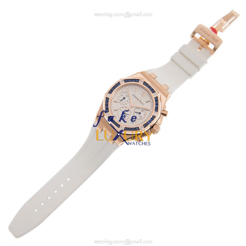 Audemars Piguet Royal Oak 26236OR.SS.D010CA.01 Automatic 18kt Rose Gold White Dial Rubber Replica - Image 2