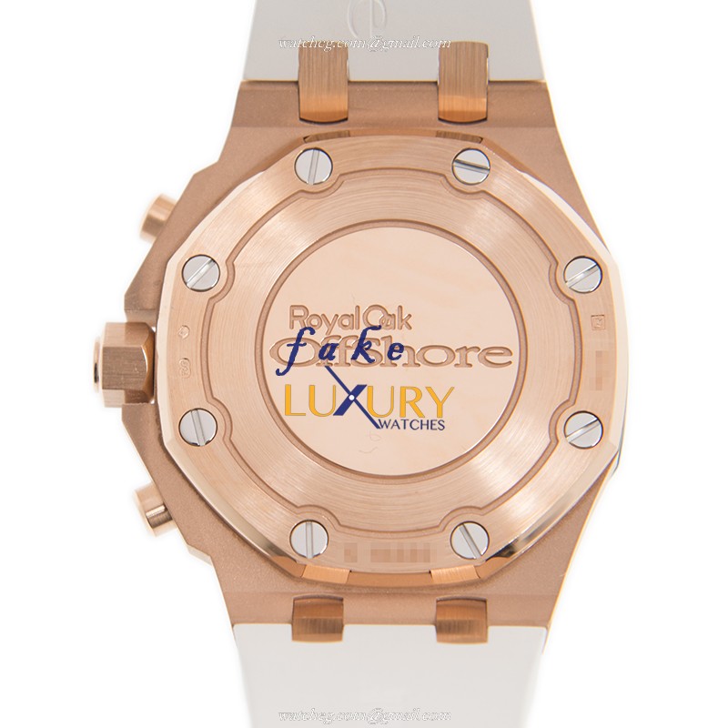 Audemars Piguet Royal Oak 26236OR.SS.D010CA.01 Automatic 18kt Rose Gold White Dial Rubber Replica - Image 3