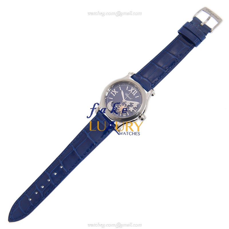 Chopard 278559-3011 HAPPY SPORT Automatic - Blue Dial - Stainless Steel Case - Replica Watch - Image 2