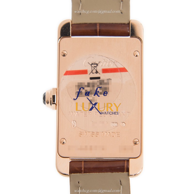 Cartier W2607456 TANK Quartz - Replica Watch - Silver Dial 18kt Rose Gold Case - Image 3