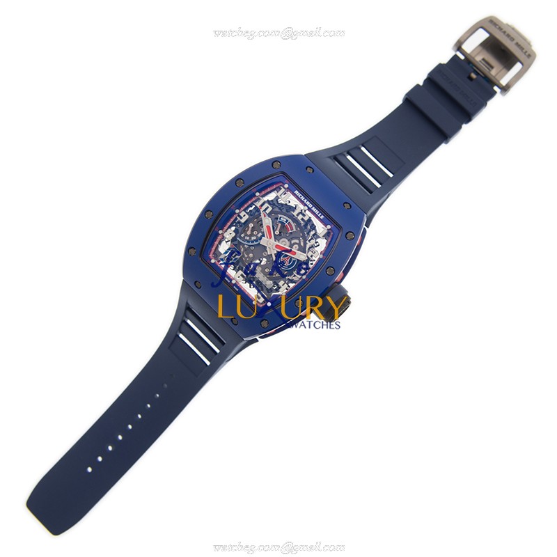 Richard Mille RM030-PSG Replica Watch, Automatic, Silver Dial, Steel Case, Black Rubber Strap - Image 2