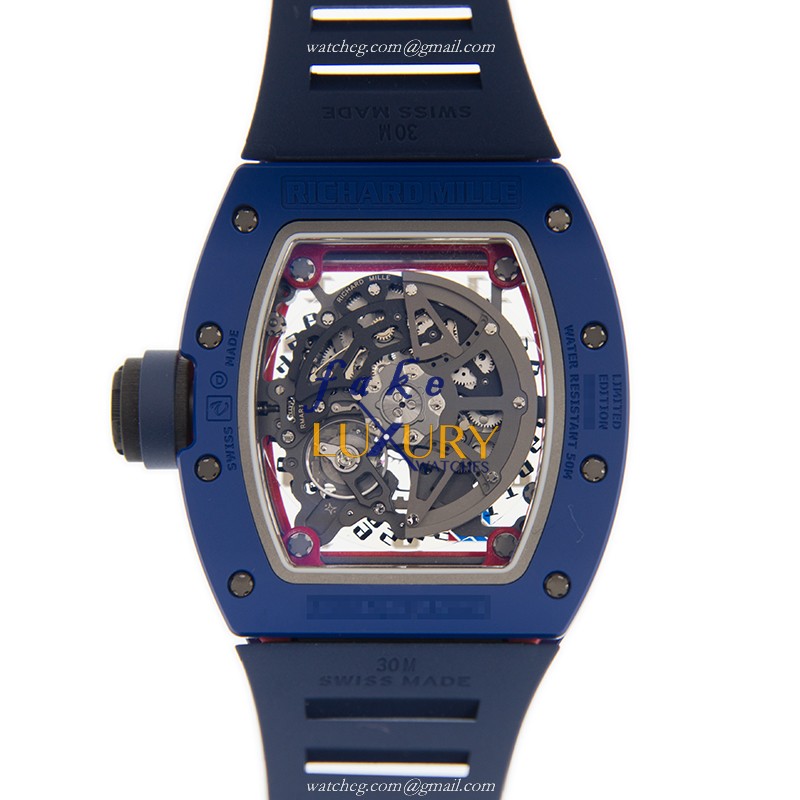 Richard Mille RM030-PSG Replica Watch, Automatic, Silver Dial, Steel Case, Black Rubber Strap - Image 3