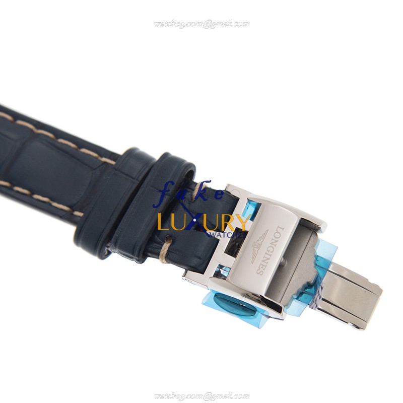 Longines Master Collection L2.128.4.92.0 Automatic Blue Dial Leather Strap Replica Watch - Image 4