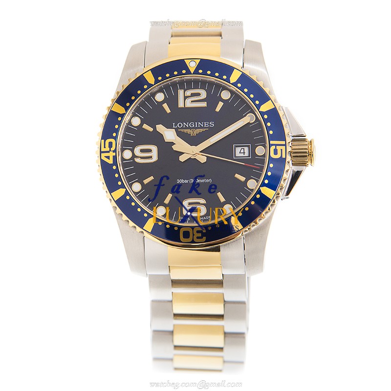 Longines L3.740.3.96.7 Replica Watch, Quartz Movement, Blue Dial, Gold-Plated Steel Case - Image 2