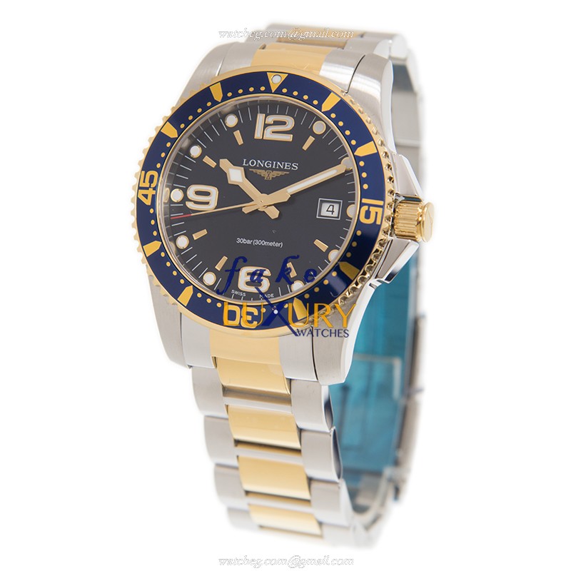 Longines L3.740.3.96.7 Replica Watch, Quartz Movement, Blue Dial, Gold-Plated Steel Case - Image 3