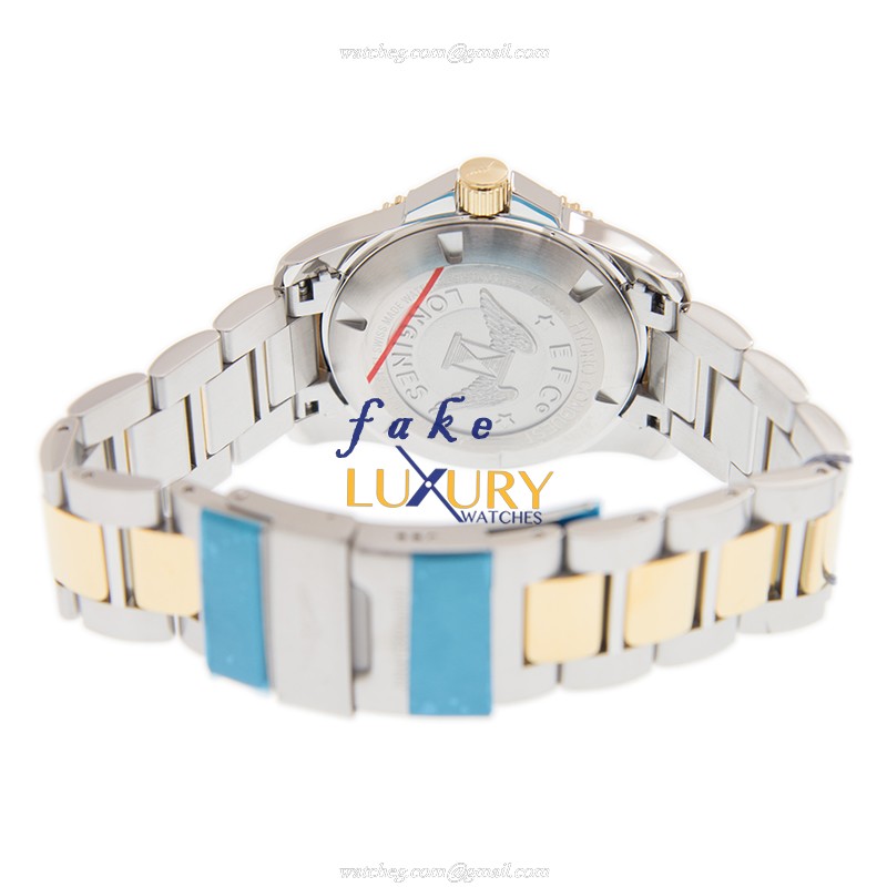 Longines L3.740.3.96.7 Replica Watch, Quartz Movement, Blue Dial, Gold-Plated Steel Case - Image 4