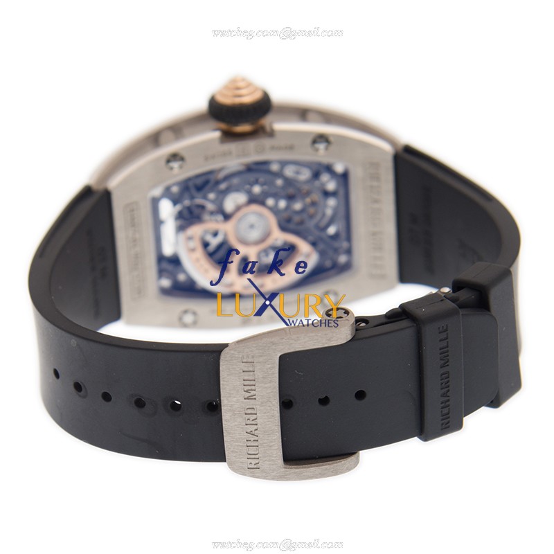 Richard Mille RM07-01 WG BLACK Automatic 18kt White Gold Diamond Silver Dial Rubber Strap Replica - Image 5