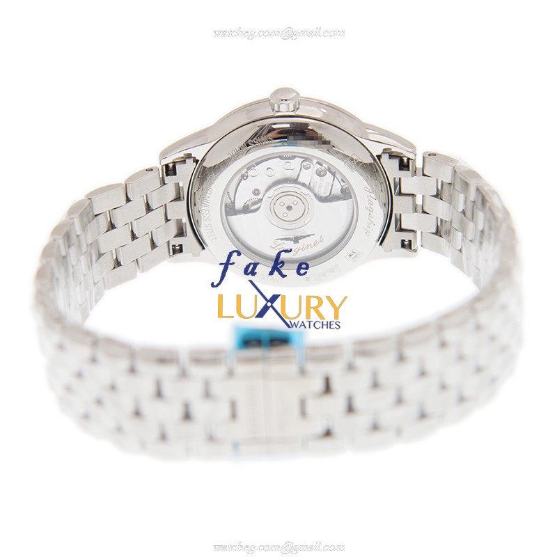 Longines L4.374.4.12.6 Replica Watch, Automatic, White Dial, Steel Case, Silver Bracelet - Image 4