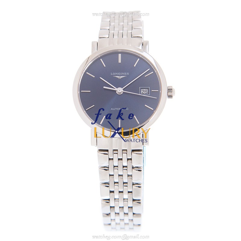Longines L4.310.4.92.6 ELEGANT Automatic Stainless Steel Replica Watch, Blue Dial, Silver Strap - Image 2