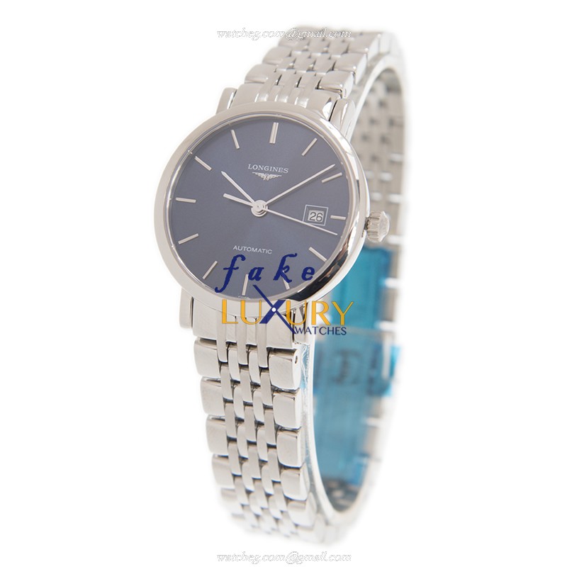 Longines L4.310.4.92.6 ELEGANT Automatic Stainless Steel Replica Watch, Blue Dial, Silver Strap - Image 3