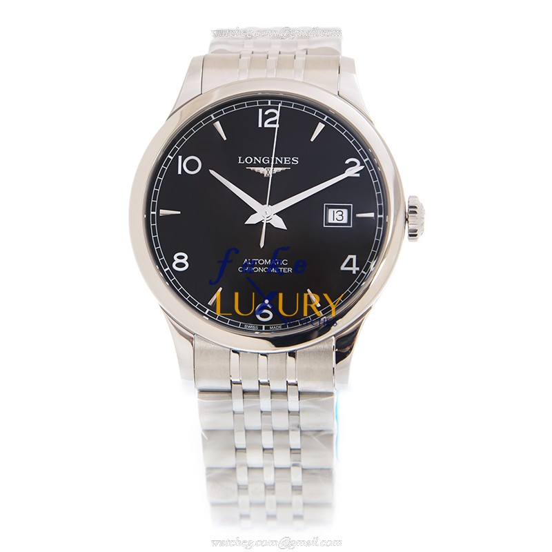 L2.821.4.56.6 - Longines Record Automatic Replica Watch - Black Dial Steel Bracelet 40mm - Image 2