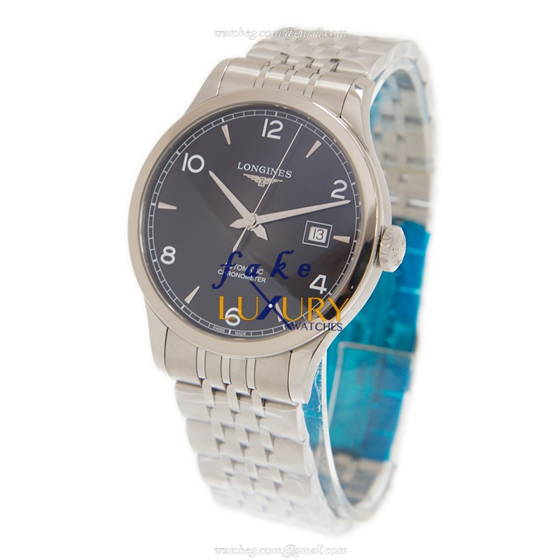 L2.821.4.56.6 - Longines Record Automatic Replica Watch - Black Dial Steel Bracelet 40mm - Image 3