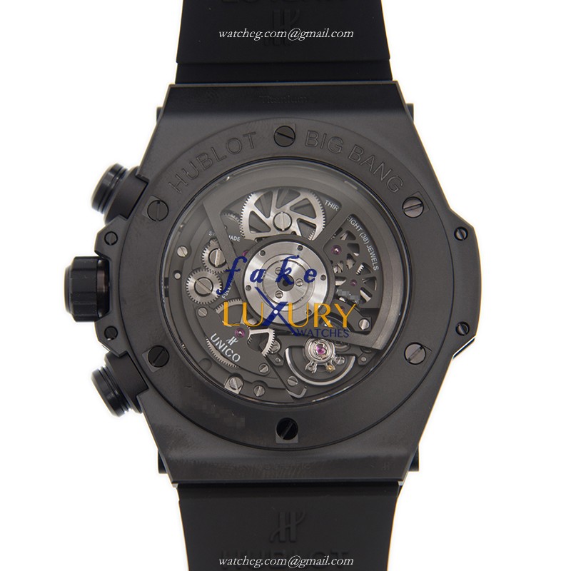 Hublot 411.CM.1138.RX Big Bang Automatic PVD Titanium Replica Watch, Black Dial, Rubber Strap - Image 3