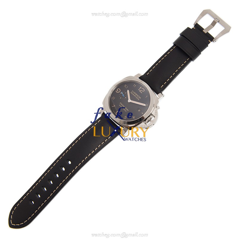 Panerai PAM01359 Luminor Automatic Stainless Steel Black Dial Alligator Strap Replica Watch - Image 2