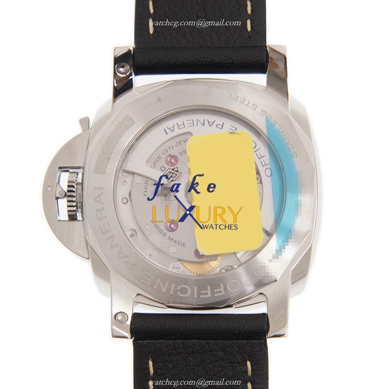 Panerai PAM01359 Luminor Automatic Stainless Steel Black Dial Alligator Strap Replica Watch - Image 3