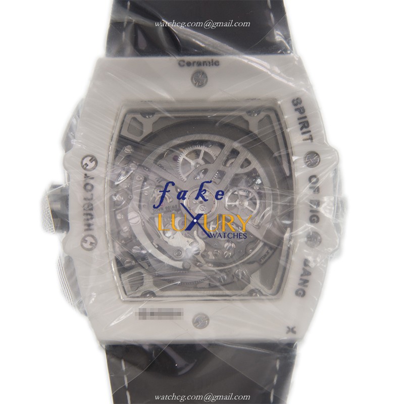 Hublot 601.HX.0173.LR Replica Watch - Automatic Ceramic Movement, Silver Dial, White Rubber Strap - Image 3