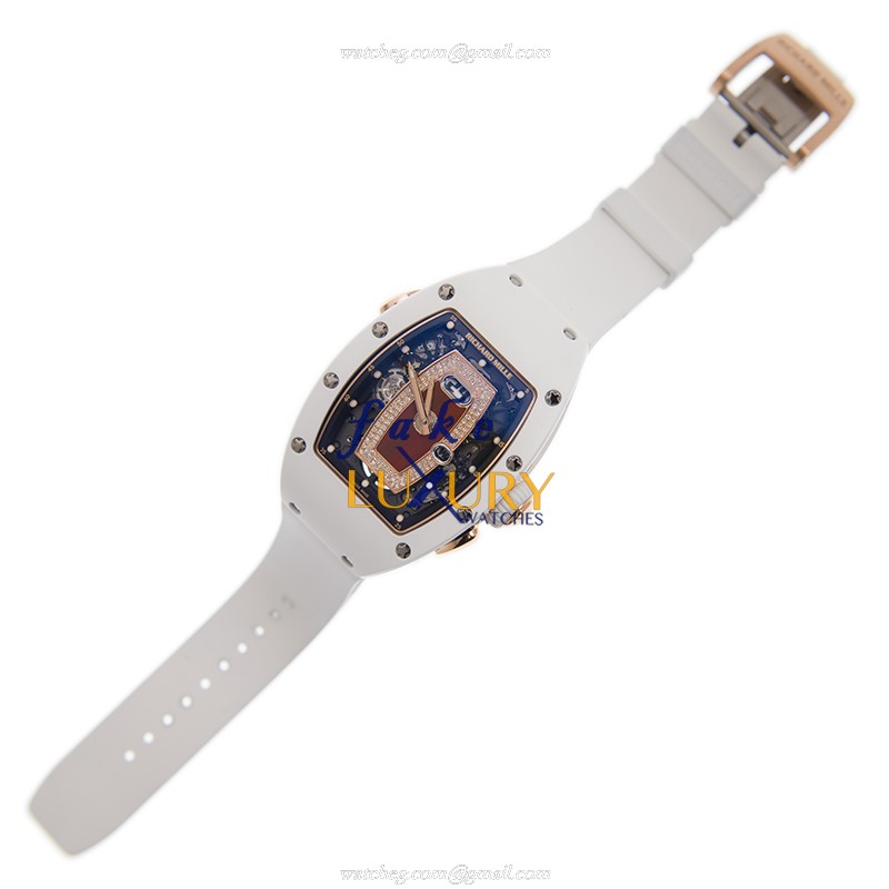 Richard Mille RM037-WHITE CERAMIC Replica Watch, Automatic Movement, Ceramic Case, White Rubber - Image 2
