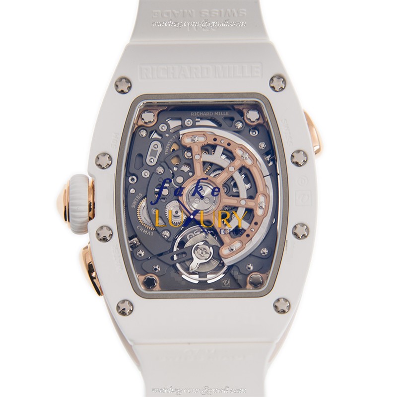Richard Mille RM037-WHITE CERAMIC Replica Watch, Automatic Movement, Ceramic Case, White Rubber - Image 3