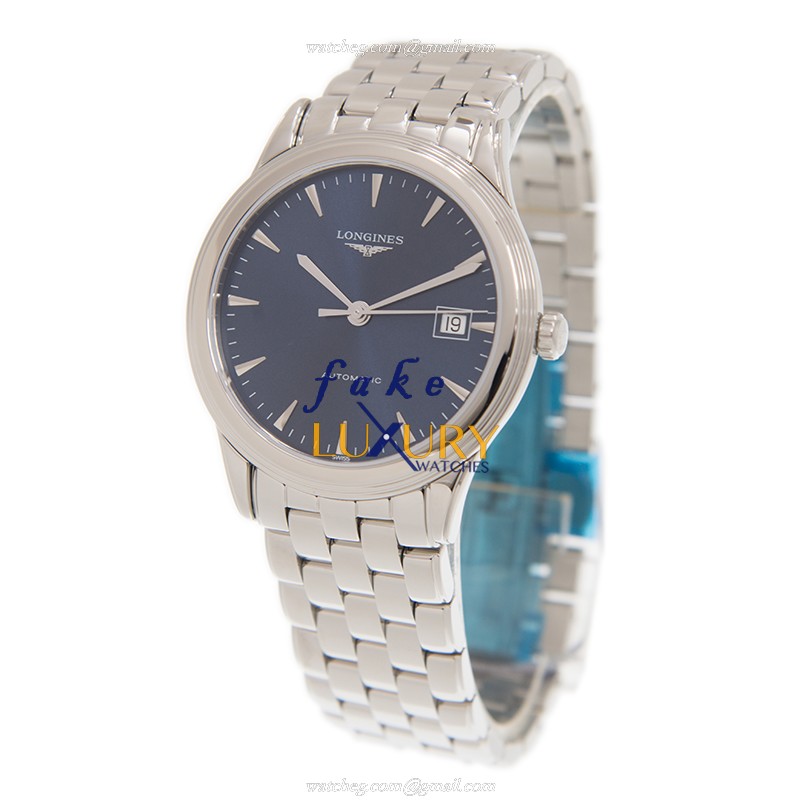 Longines L4.974.4.92.6 FLAGSHIP Replica Watch, Blue Dial, Automatic Movement, Steel Bracelet - Image 3