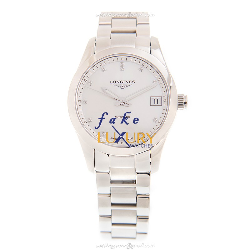 Longines L2.385.4.87.6 Conquest Classic Replica Watch, 34mm Automatic, White Mother of Pearl Dial - Image 2