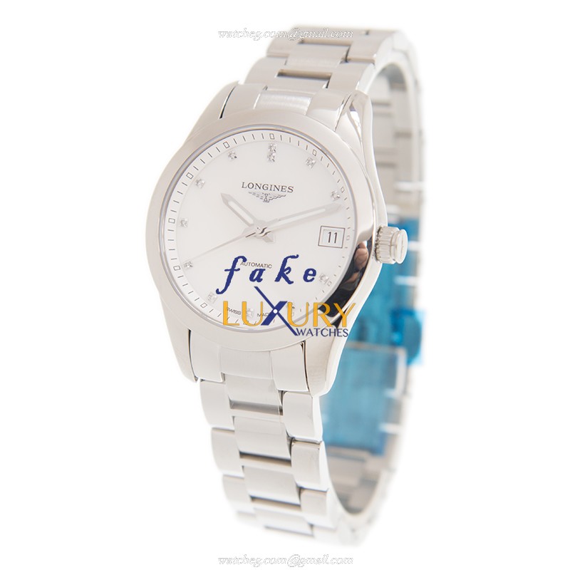 Longines L2.385.4.87.6 Conquest Classic Replica Watch, 34mm Automatic, White Mother of Pearl Dial - Image 3