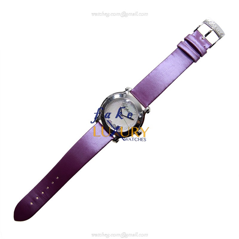 Chopard 278475 3044 Happy Heart Quartz Stainless Steel Replica Watch, White Dial, Leather Strap - Image 2
