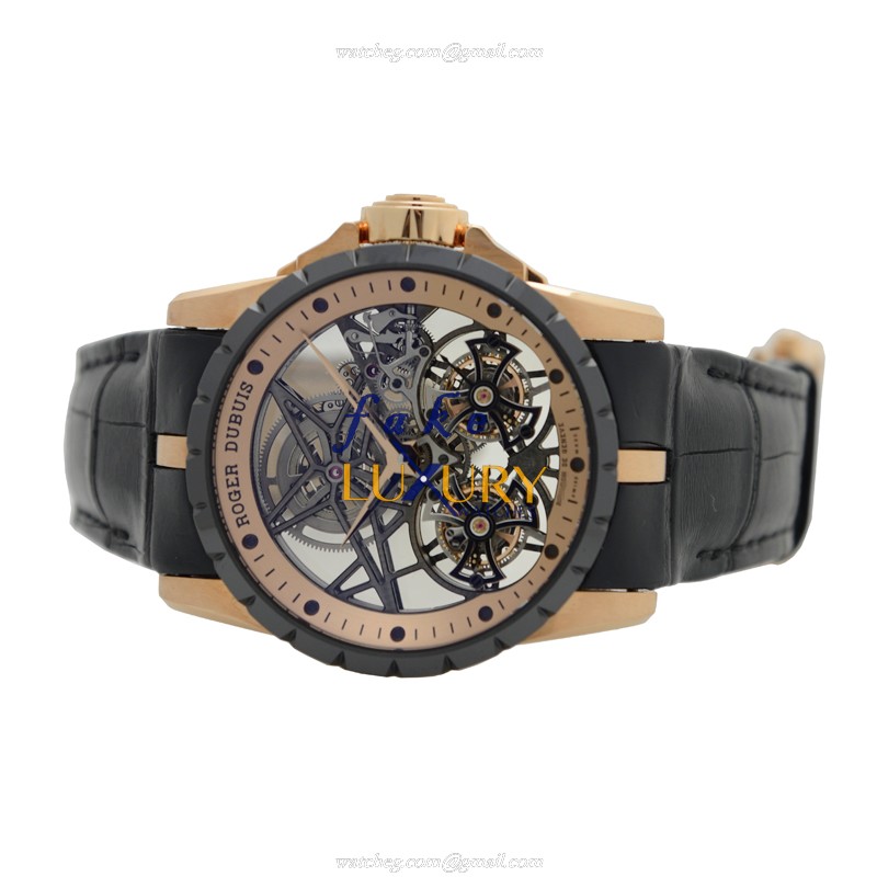 Roger Dubuis RDDBEX0472 Excalibur Replica Watch, Manual Wind, Transparent Skull Dial, 18kt Rose - Image 2