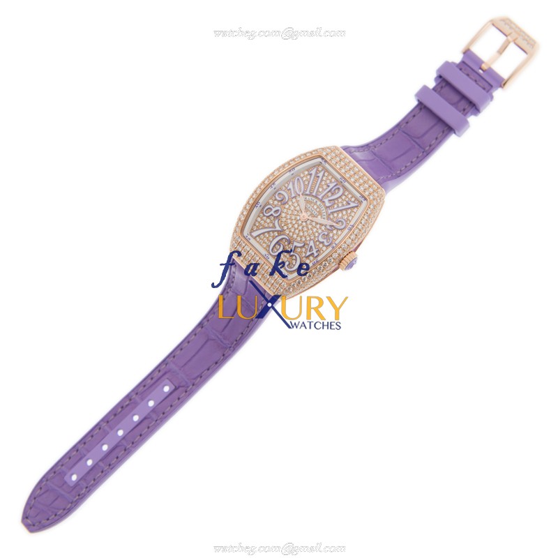 Franck Muller V 32 QZ D CD 5N.VL Quartz 18kt Rose Gold & Diamonds | VANGUARD | Replica Watch - Image 2