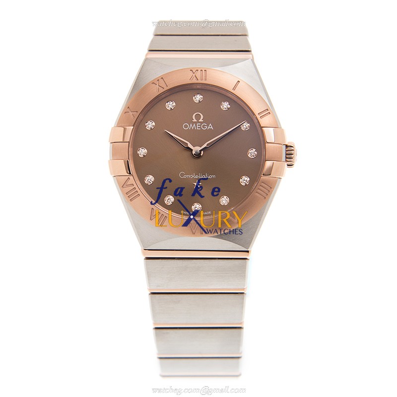 Omega 131.20.28.60.63.001 Constellation Quartz 18kt Rose Gold & Steel Replica Watch, Automatic - Image 2