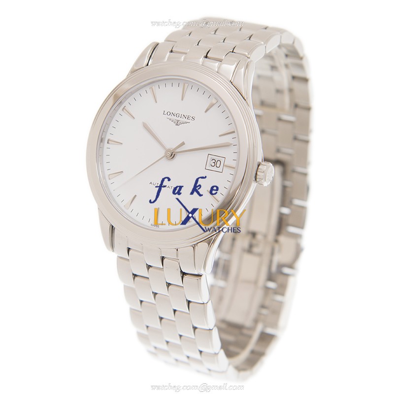 Longines L4.974.4.12.6 FLAGSHIP Automatic Steel White Dial Silver Strap Replica Watch - Image 3