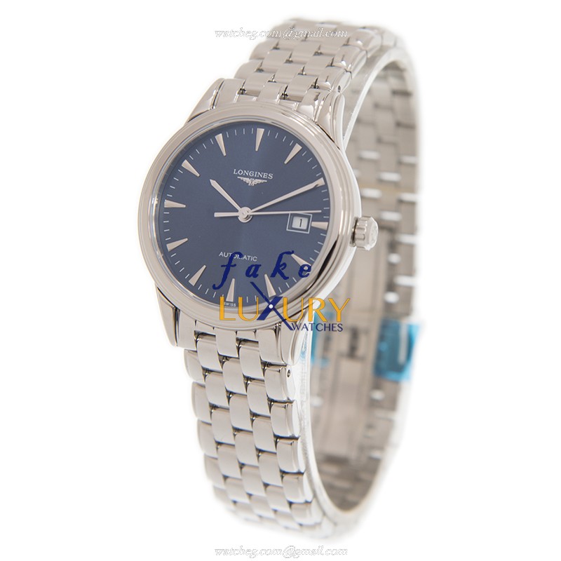 Longines L4.374.4.92.6 FLAGSHIP Blue Dial Automatic Stainless Steel Replica Watch - Image 3