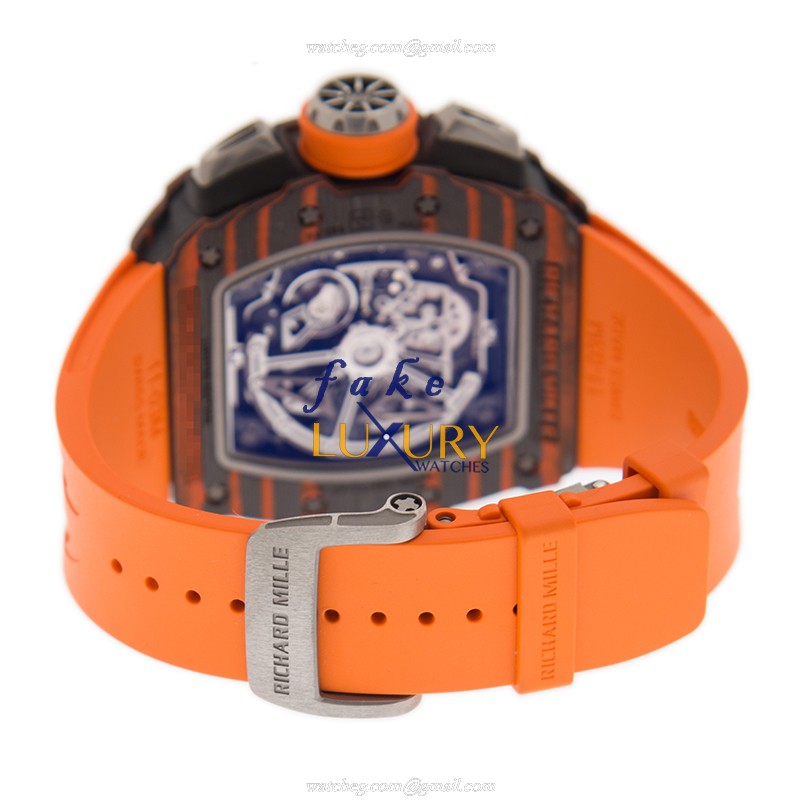 Richard Mille RM11-03 MCL CA-FQ Replica Watch, Automatic Movement, Silver Ceramic Case, Orange - Image 5