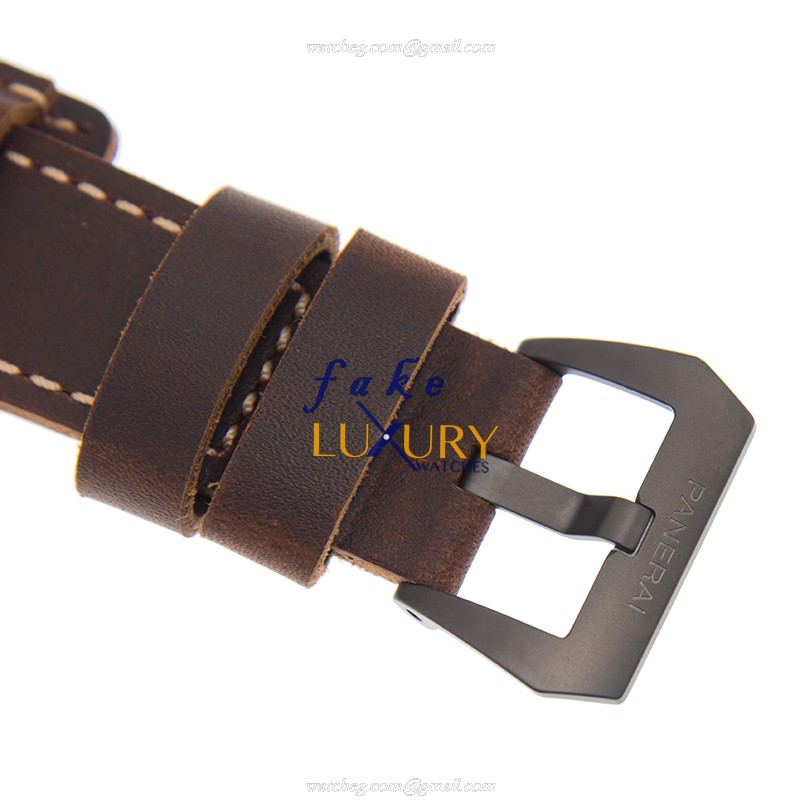 Panerai PAM00779 LUMINOR Manual Wind PVD Titanium 15202ST.OO.1240ST.01 | Black Dial | Brown Leather - Image 4