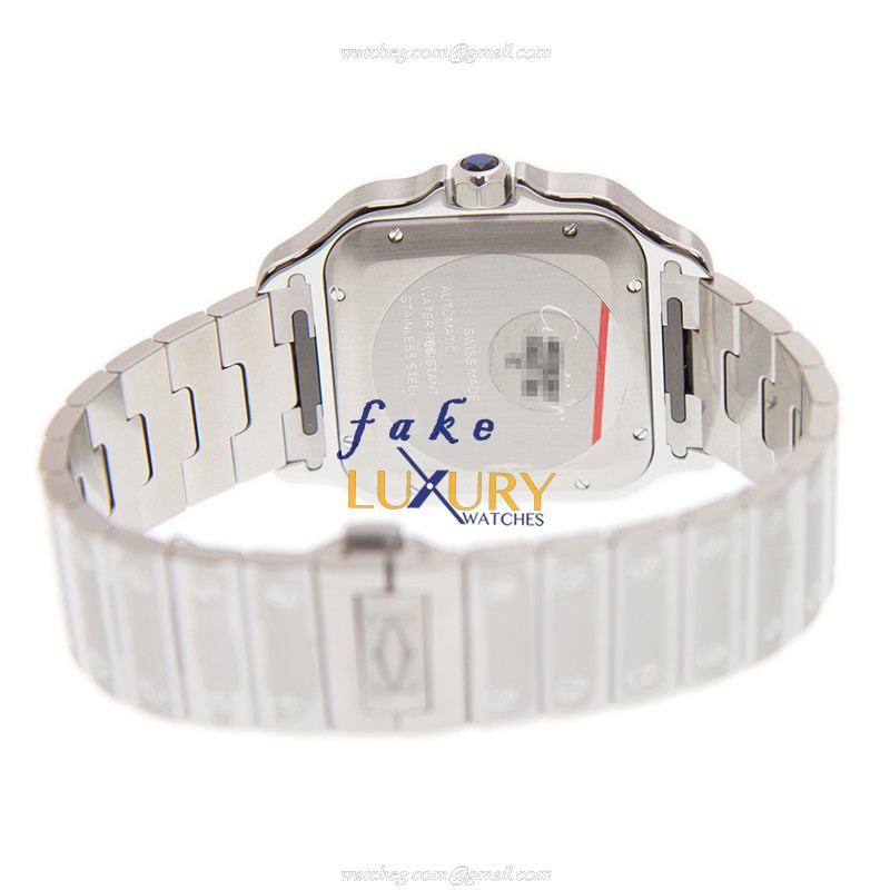 Cartier WSSA0013 SANTOS DE CARTIER Automatic Stainless Steel Blue Dial Silver Strap Replica Watch - Image 4