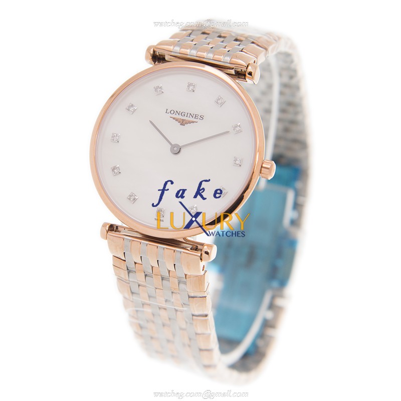 Longines L4.512.1.97.7 Quartz 18kt Rose Gold Ceramic Bezel Replica Watch - Image 3