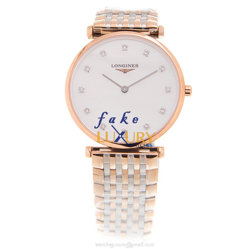 Longines L4.512.1.97.7 Quartz 18kt Rose Gold Ceramic Bezel Replica Watch - Image 2