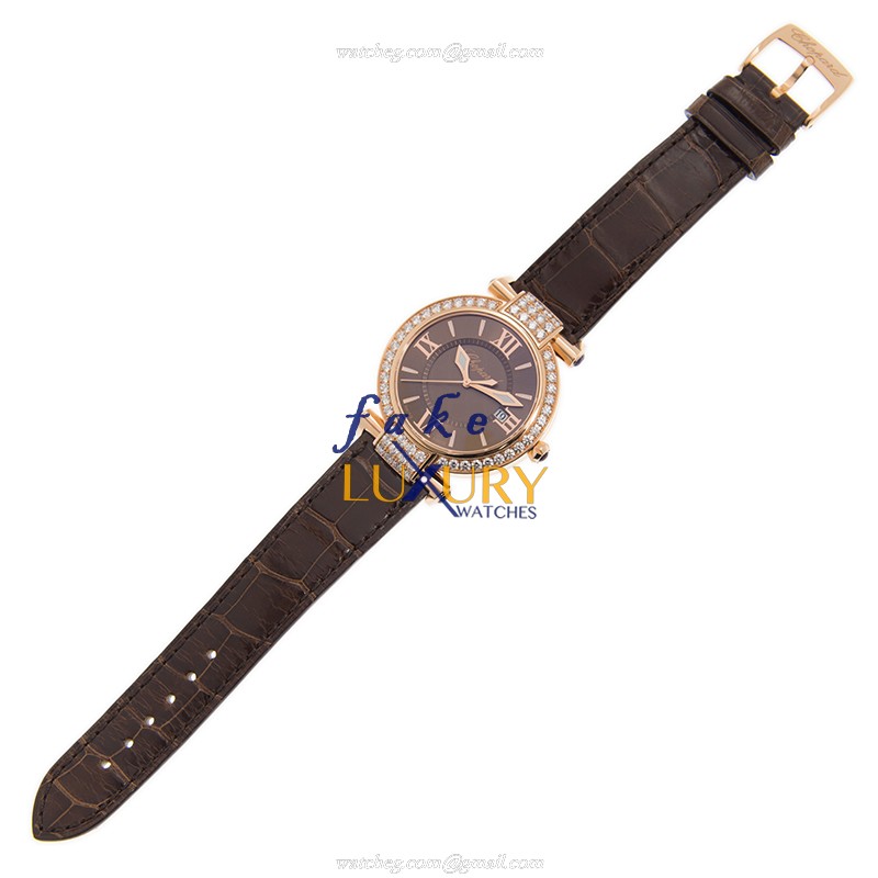 Chopard 384221-5011 IMPERIALE Quartz 18kt Rose Gold & Diamonds Watch, 36mm Case, Brown Dial & - Image 2