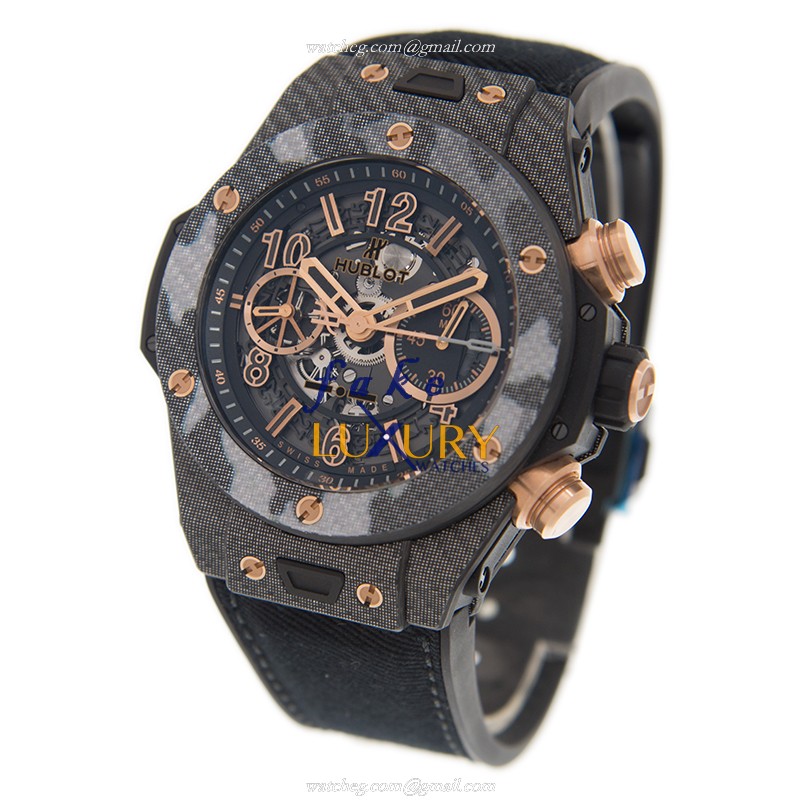 Hublot 411.YT.1198.NR.ITI16 Carbon Fiber Automatic Replica Watch - Black Dial & Nylon Strap - Image 3