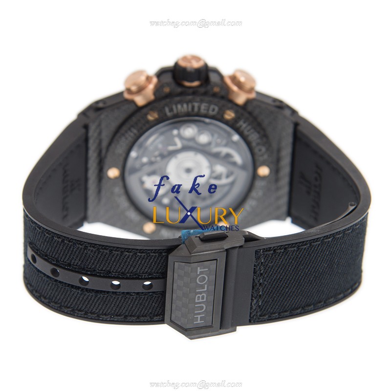 Hublot 411.YT.1198.NR.ITI16 Carbon Fiber Automatic Replica Watch - Black Dial & Nylon Strap - Image 5