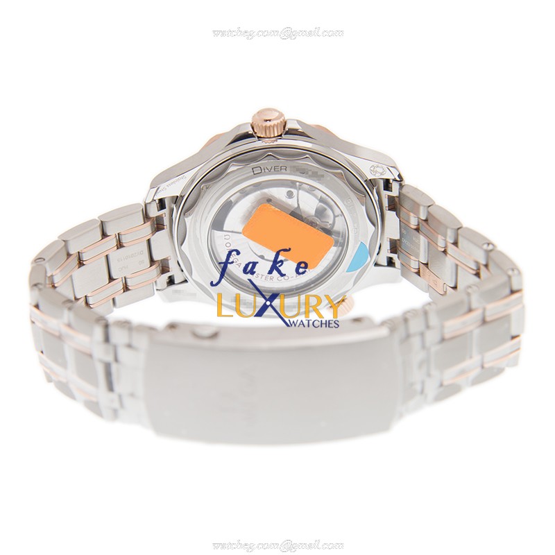 Omega 210.20.42.20.01.001 Seamaster Automatic 18kt Rose Gold Steel Black Dial Replica Watch - Image 4