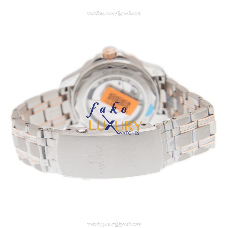 Omega 210.20.42.20.01.001 Seamaster Automatic 18kt Rose Gold Steel Black Dial Replica Watch - Image 5