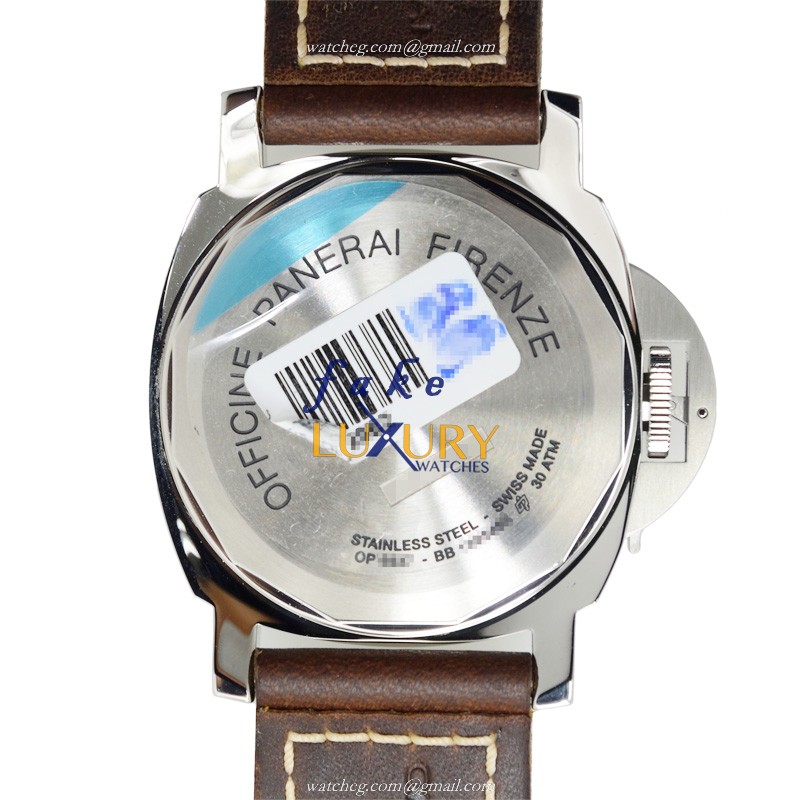Panerai PAM00602 PAM00785 LUMINOR Manual Wind Stainless Steel Replica Watch - White Dial, Brown - Image 3